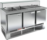 SLE3-111GN НИЗКОЕ СТЕКЛО стол для салатов, охл. (+2+10), 3 двери, 1485х700х1055мм SLE3-111GN НИЗКОЕ СТЕКЛО стол для салатов, охл. (+2+10), 3 двери, 1485х700х1055мм