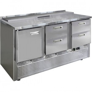 Стол для салатов финист схснс-700-1/4 (1485х700х850) (7gn1/3 с крышкой) борт 45мм