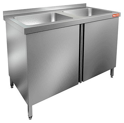 НСЗ2М-10/6Б стол с ванной моеч. 2 секц. (400х400х250) закрыт., распаш двери, HICOLD RUS НСЗ2М-10/6Б стол с ванной моеч. 2 секц. (400х400х250) закрыт., распаш двери, HICOLD RUS