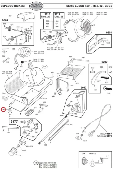Ножка 00000000140 в комплекте с крепежом для слайсеров серии LUSSO