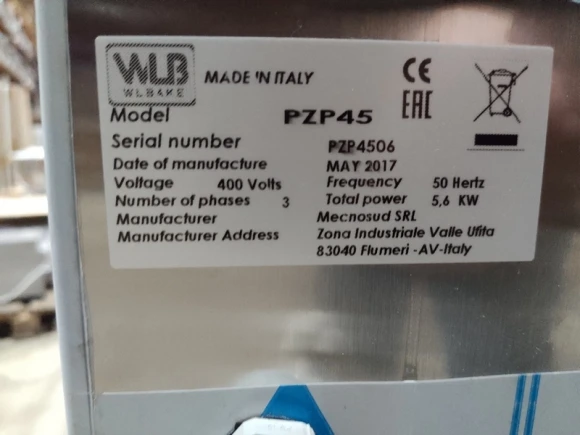 S01_Пресс формовочный для пиццы т.м. WLBake серии PZP, мод. PZP 45 S01_Пресс формовочный для пиццы т.м. WLBake серии PZP, мод. PZP 45