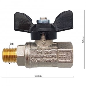 Кран шаровый 1/4 m-f Кран шаровый 1/4 m-f