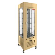 VRC 350 R Beige витрина охл. кондитерская., вращ. полки, на колёсах, бежевая, рамка в тон