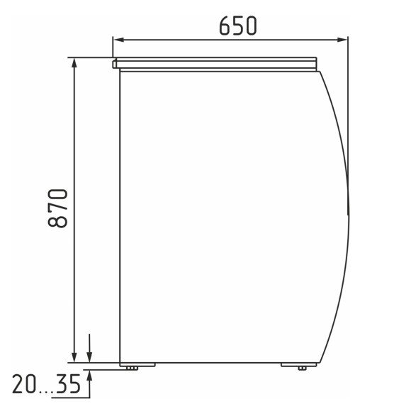 Прилавок Полюс K70 N 0,6-7 цвет по схеме (стандарт) Прилавок Полюс K70 N 0,6-7 цвет по схеме (стандарт)