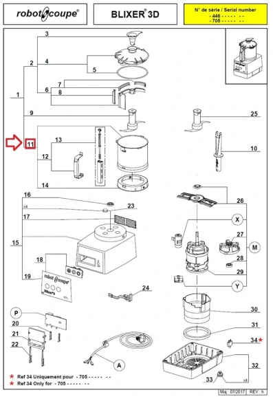 Чаша 39760 в сборе для бликсера (Blixer) т.м. Robot Coupe, серии Blixer Чаша 39760 в сборе для бликсера (Blixer) т.м. Robot Coupe, серии Blixer