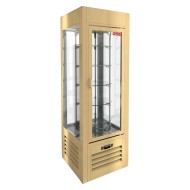 VRC 350 R Sh Beige витрина охл. кондитерская., вращ. полки, на низ. ножках, бежевая, рамка в тон