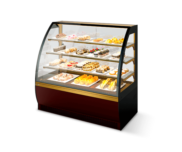 Витрина Кондитерская Vete 130, Шоколад/Золотой глянец