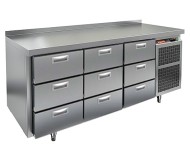 GN 333/BT стол охл.(-10-18), 9 выдвиж.ящиков, 1835х700х850мм, HICOLD RUS GN 333/BT стол охл.(-10-18), 9 выдвиж.ящиков, 1835х700х850мм, HICOLD RUS
