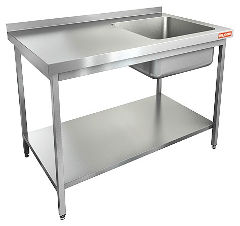 НСО1М-10/7БПП ЭЦ стол-моечная ванна, 1 секц., (500х500х300) справа, (оцин.угол), HICOLD RUS