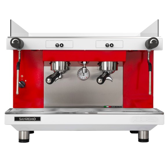 Кофемашина Sanremo Zoe SAP (полуавтомат) 2 высокие гр. бело-красная Кофемашина Sanremo Zoe SAP (полуавтомат) 2 высокие гр. бело-красная