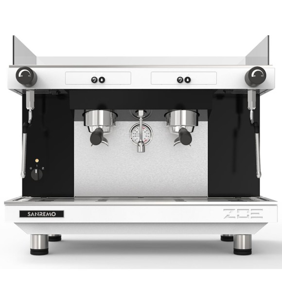 Кофемашина Sanremo Zoe SAP (полуавтомат) 2 высокие гр. бело-чёрная
